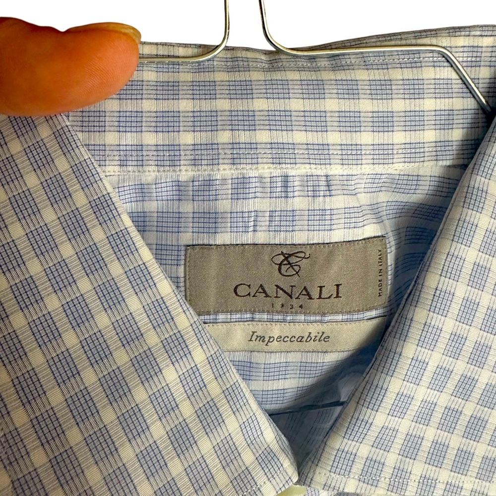 Canali blue striped shirt